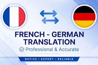 translate french to german and german to french professionally