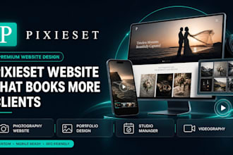 design pixieset photography website portfolio and studio manager booking setup