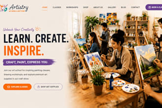 design wix art school website, painting classes website, drawing workshop site