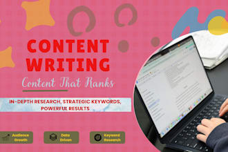 be your SEO content strategist and content writer
