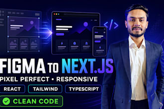 convert figma to nextjs react with tailwind and responsive clean code