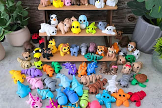 flexi toy flexi animal 3d articulated model 3d cute toy character fidget clicker