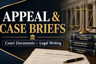 draft appeal briefs, case briefs, legal documents, court documents