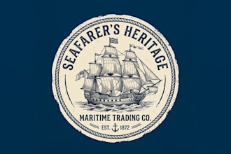 make high quality custom vintage ship, nautical logo with t shirt design