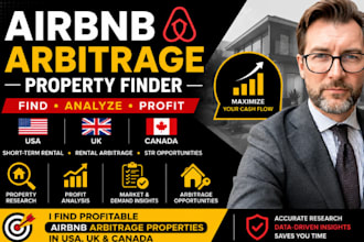 find airbnb arbitrage property in US, UK and canada