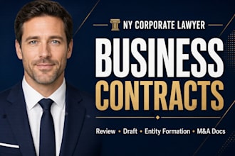 review draft business contracts ny corporate lawyer entity formation m and a doc