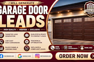 generate garage door repair and installation leads via facebook and google ads