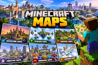 build custom minecraft map, smp server map, survival world and terrain
