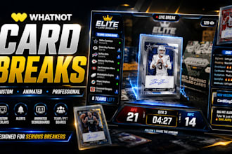 design custom whatnot sport card break overlays, alerts and animated scoreboards