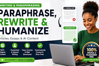 paraphrase, rewrite, and humanize your articles, essays, or ai content