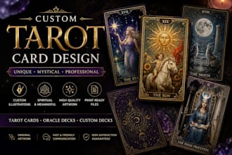 design custom tarot cards and tarot card illustrations