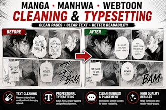 clean and typeset your manga, manhwa, webtoon or comic pages