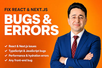 fix react next js typescript javascript bugs and errors
