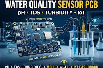 design water quality sensor pcb for ph tds turbidity and iot monitoring