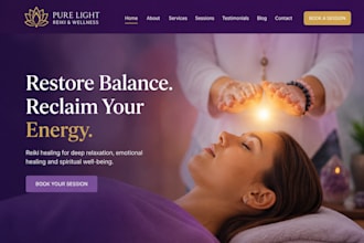 design squarespace reiki energy healer holistic website