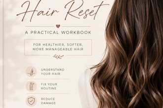 create a beautiful skincare, haircare or self care ebook and workbook