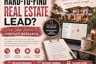 do deep skip tracing and research for hard to find contacts