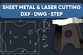 do sheet metal design and dxf for laser cutting