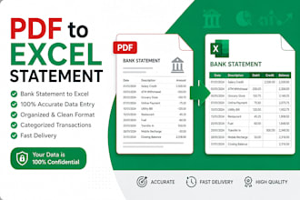 convert your bank statements PDF to excel and categorize transactions