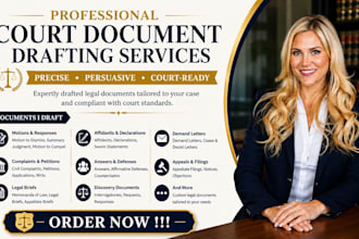draft legal motions, legal complaints, lawsuits, contracts and legal letters