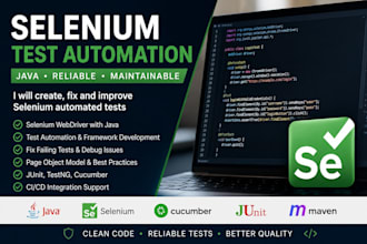 create or fix selenium automated tests in java