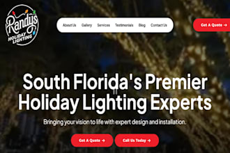 design wix christmas lighting website holiday light installation company website