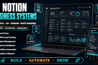 create a notion client portal, CRM, dashboard and project management system