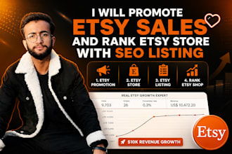 promote etsy sales and rank etsy store with SEO listing