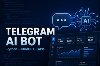 develop a custom telegram bot with chatgpt and ai in python