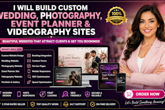 build custom wedding, photography, event planner, and videography sites