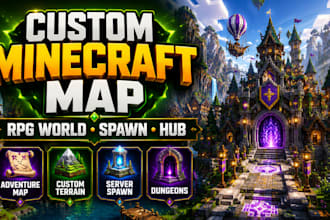 build custom minecraft map, adventure rpg world, minecraft server spawn hub