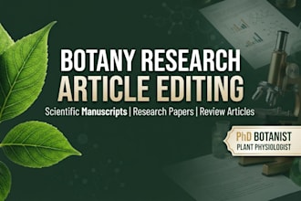 write articles and scientific manuscripts related to botany