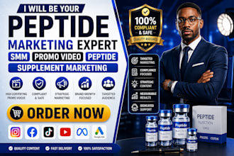 be your peptide marketing smm promo video peptide supplement marketing expert