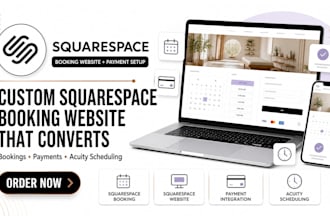 create and customize squarespace booking website with payment integration