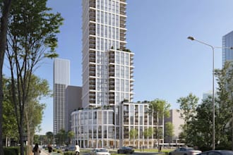 render 3d house construction plan,high rise residential complex elevation design