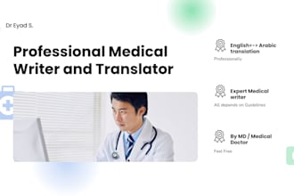 expert medical writing and english to arabic translation