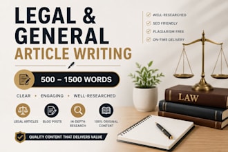 write well researched legal and general articles