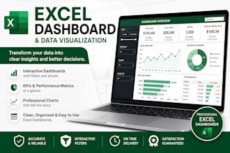 create professional excel dashboards and data visualizations