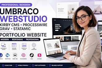 redesign umbraco webstudio kirby cms processwire grav statamic portfolio website
