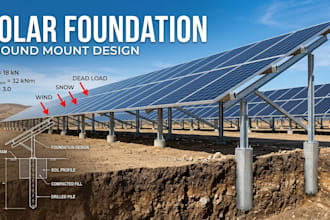 design ground mount solar racking structural foundations