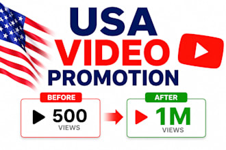 do youtube video promotion, music video promotion to USA active audience