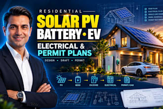 design residential solar pv battery ev charger sld and permit plans