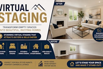 virtually stage your property photos to attract buyers and make spaces stand out