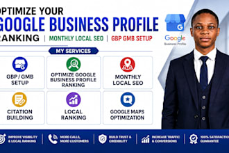 optimize your goggle business profile ranking, monthly local SEO, gbp gmb setup