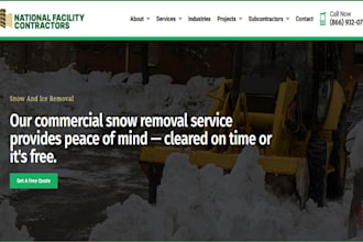design wix snow removal website snow plowing winter service company website