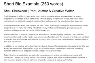 write a professional website bio