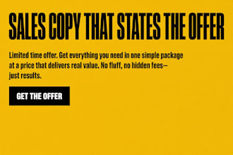 write sales copy that states your offer