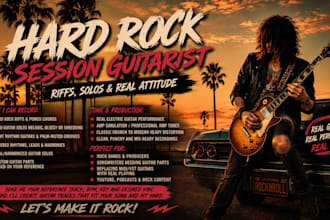 record hard rock session guitar for your song or track