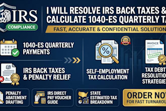 resolve irs back taxes, penalty abatement, and calculate 1040 es quarterly tax