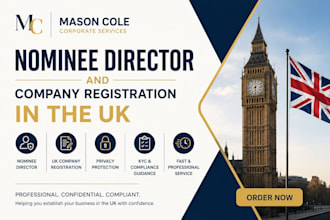 provide a trusted uk nominee director service with company registration
